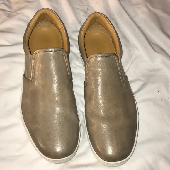 M. Gemi Leather Handmade Slip On Shoes Gray 11.5